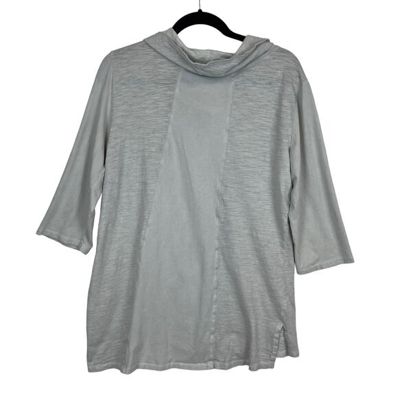 Neon Buddah Tunic Women's Large Cowl Neck Metal Button Kangaroo Pocket Grey - Picture 6 of 7